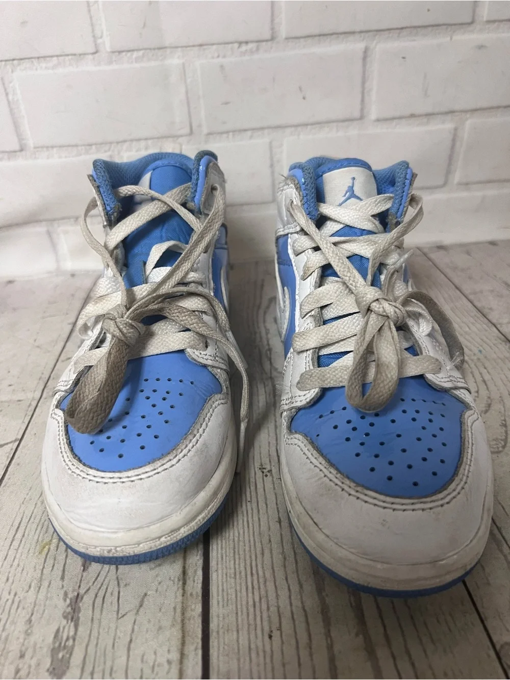 Nike Air Jordan 1 Mid White Legend Blue FZ3932-114 Kids Shoes size 12.5C